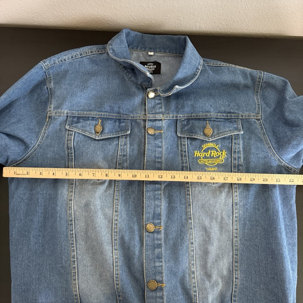 Seminole Hard Rock Hotel Casino Adult Size Large Jean Jacket Denim Trucker Tampa - Picture 6 of 8